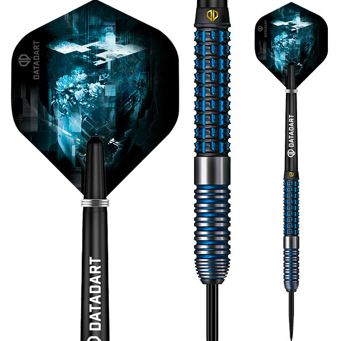 Datadart Parallax Steel Tip Darts 90% Tungsten — dart, barrels and grip detail
