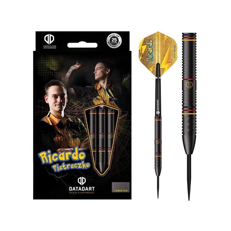 Ricardo Pietreczko Steel Tip Darts - 90% Tungsten — three barrel close-ups
