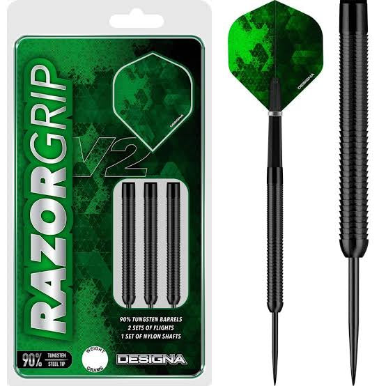 Razor Grip V2 Black - M4 Steel Tip Darts - 90% Tungsten from On Point Darts