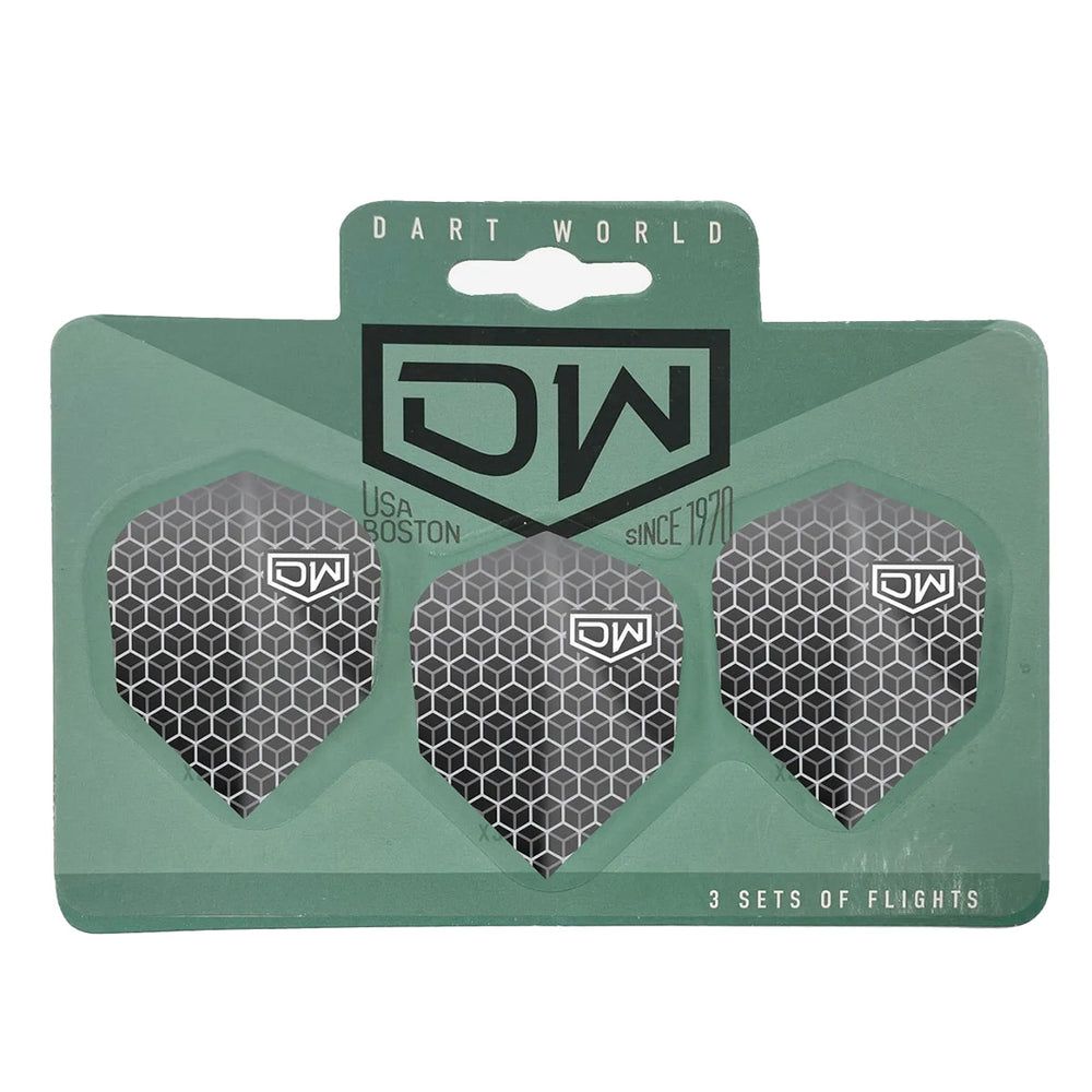 DW Darts Avenger 02 Dart Flights Standard No.6 — grey flights in packaging