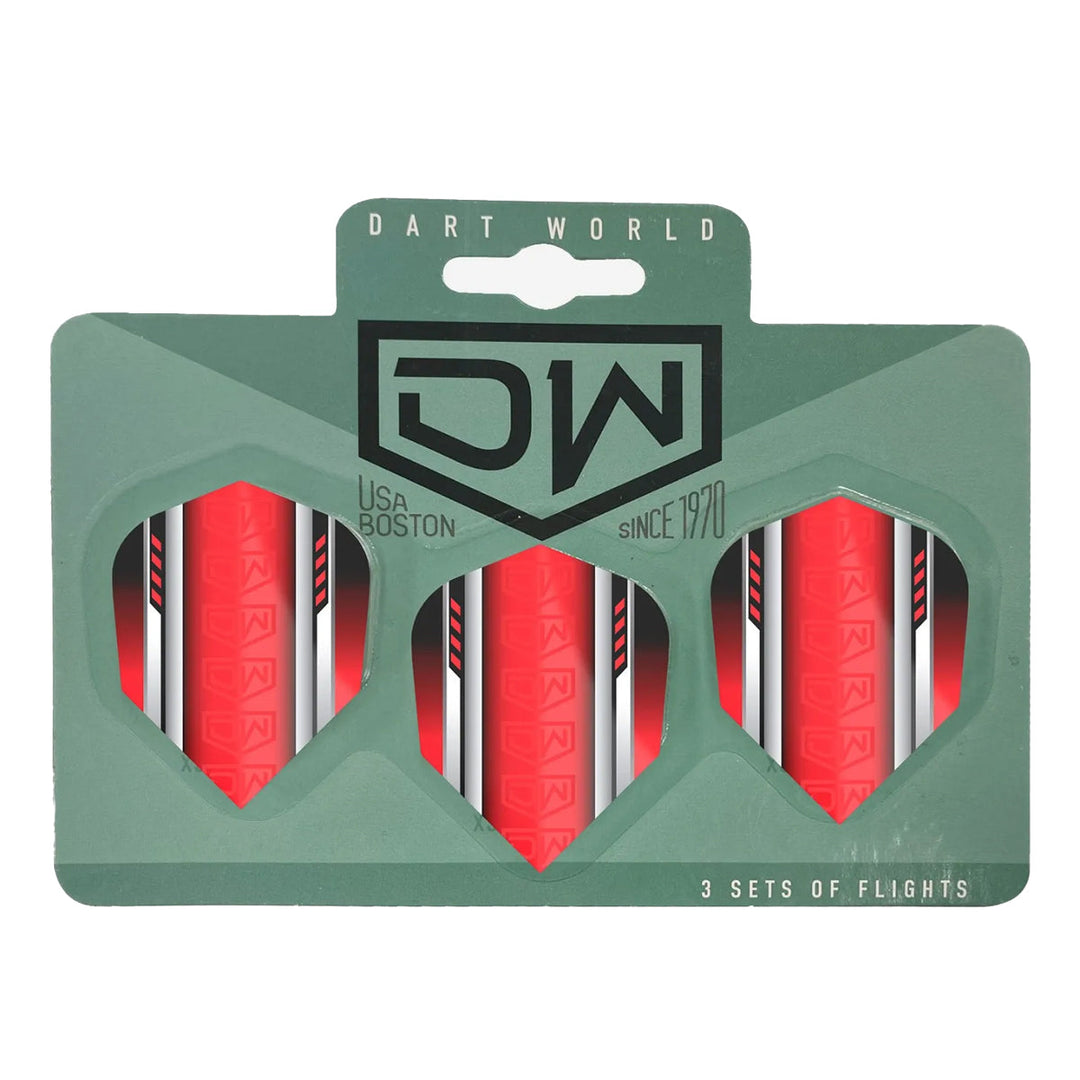 DW Darts Aviator Dart Flights Standard No.6 — red flights in packaging