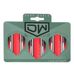 DW Darts Aviator Dart Flights Standard No.6 — red flights in packaging