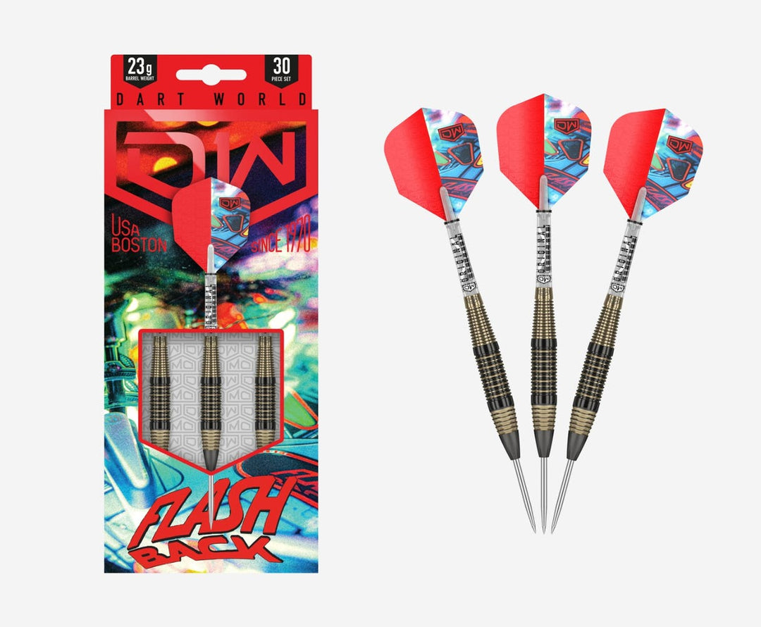 DW Darts Flash Back Brass — set contents and packaging