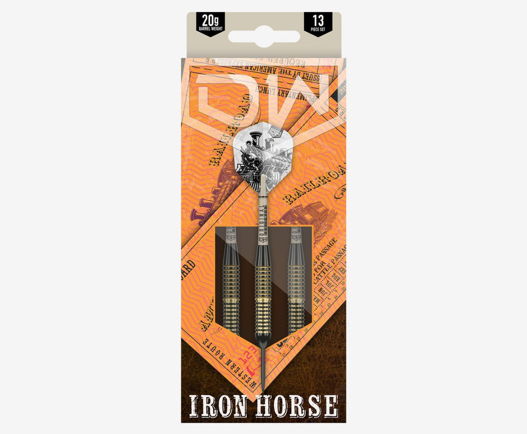DW Darts Iron Horse Brass — retail packaging