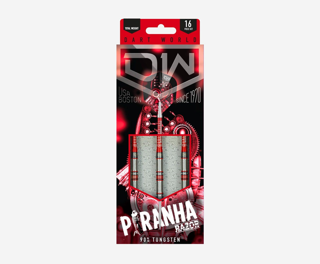 DW Piranha Razor 02 90% tungsten steel tip darts retail packaging