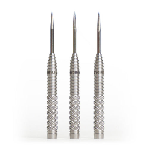 Trinidad Eder Type 5 Steel Tip Darts – 95% Tungsten – manufacturer photograph of three barrels