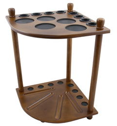 Formula 8 Cue Corner Stand — wooden corner cue stand