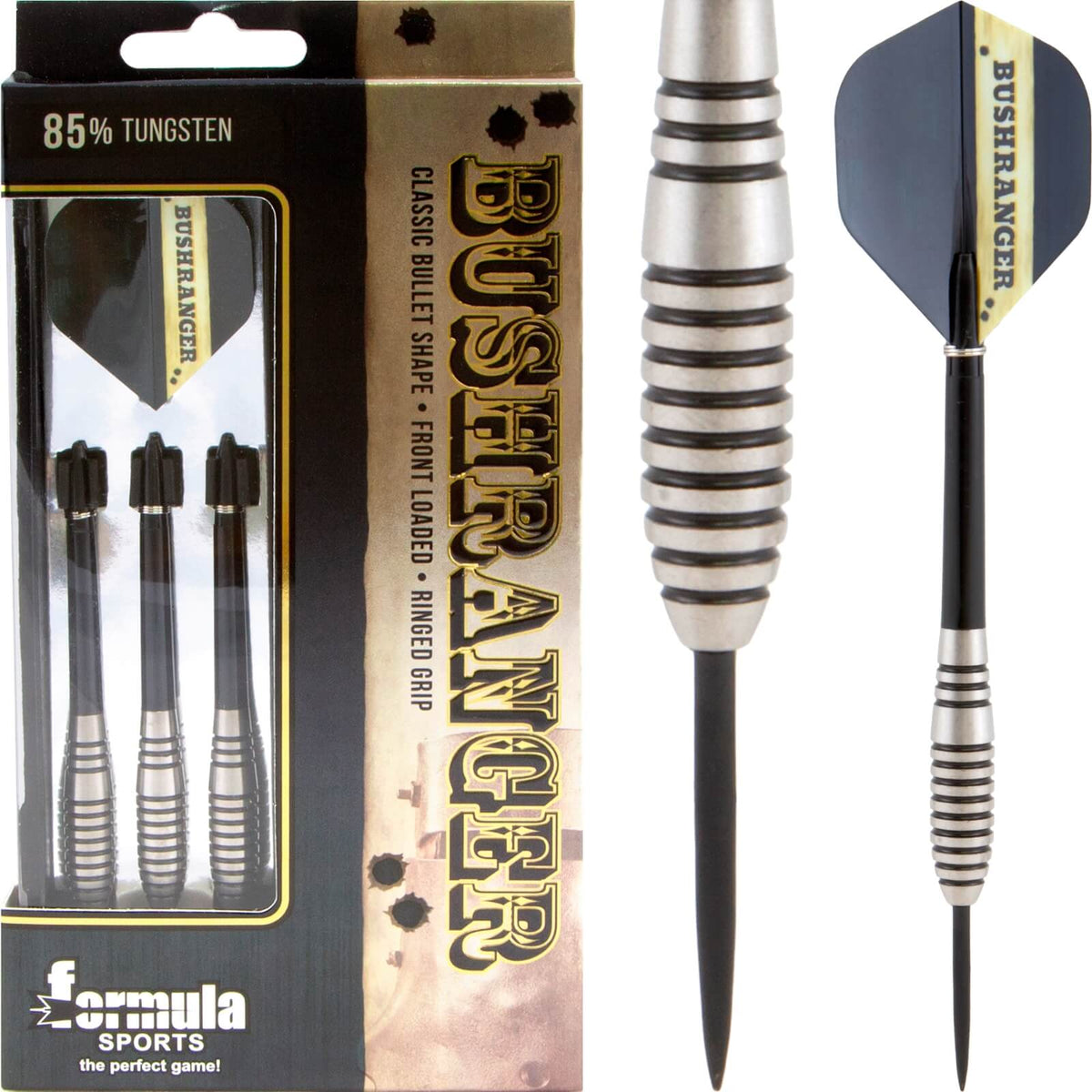 Bushranger Steel Tip Darts - 85% Tungsten — three barrel close-ups