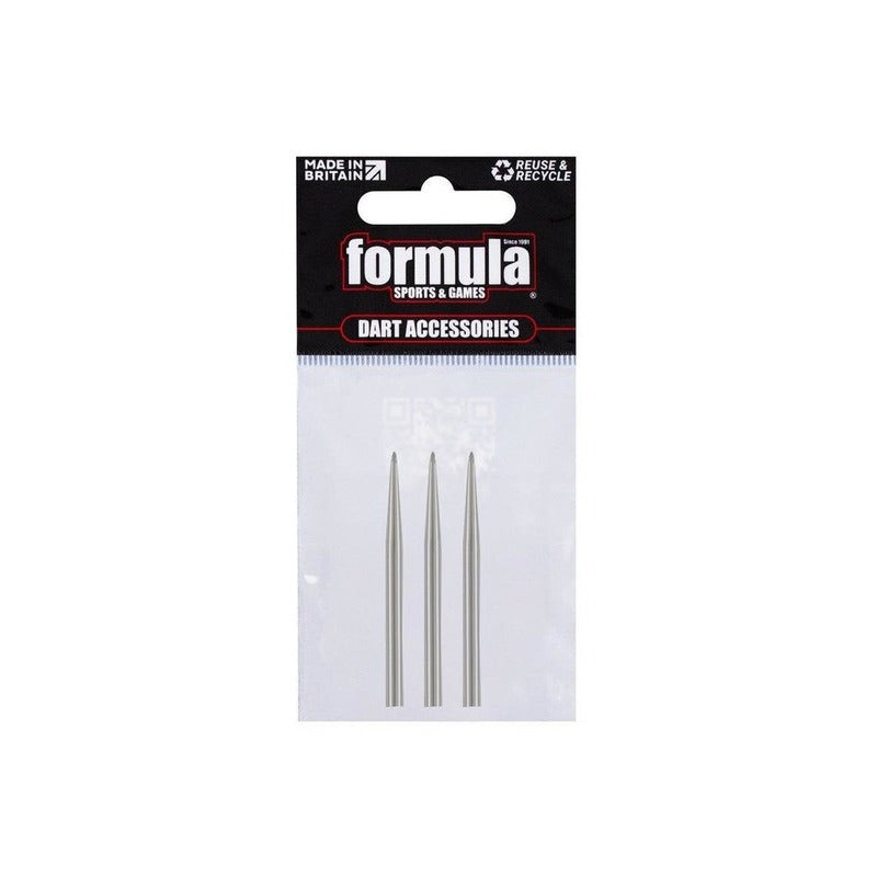 Formula Sports 32mm chrome steel tip dart points in black retail packaging