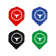 Longhorn Flight Multipack in Red, Blue, Black and Green; one of each included colour shown, supplied as fifteen flights.