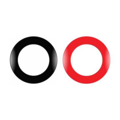 Formula Sports one-piece dartboard surround; one each in the offered Black and Red colours on white. Colour options sold separately; dartboard not included.