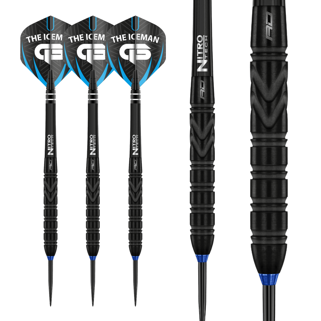 Red Dragon Gerwyn Price Back to Black Special Edition 90% Tungsten Darts — three darts and barrel close-up