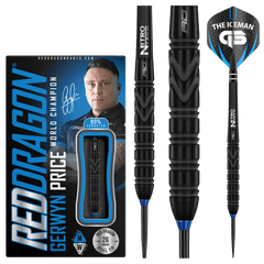 Red Dragon Gerwyn Price Back to Black Special Edition 90% Tungsten Darts — dart, barrel detail and packaging