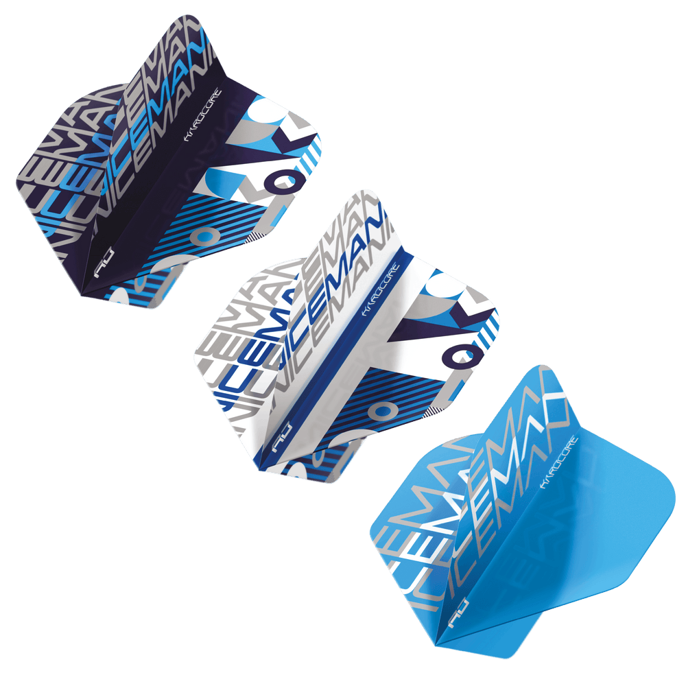Red Dragon Gerwyn Price Flight Multi Pack Dark Blue, — assorted flight designs, angled view