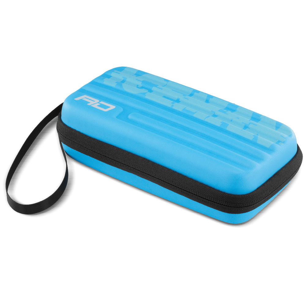 Red Dragon Monza dart case — closed blue case