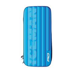 Red Dragon Monza dart case — blue case, top view