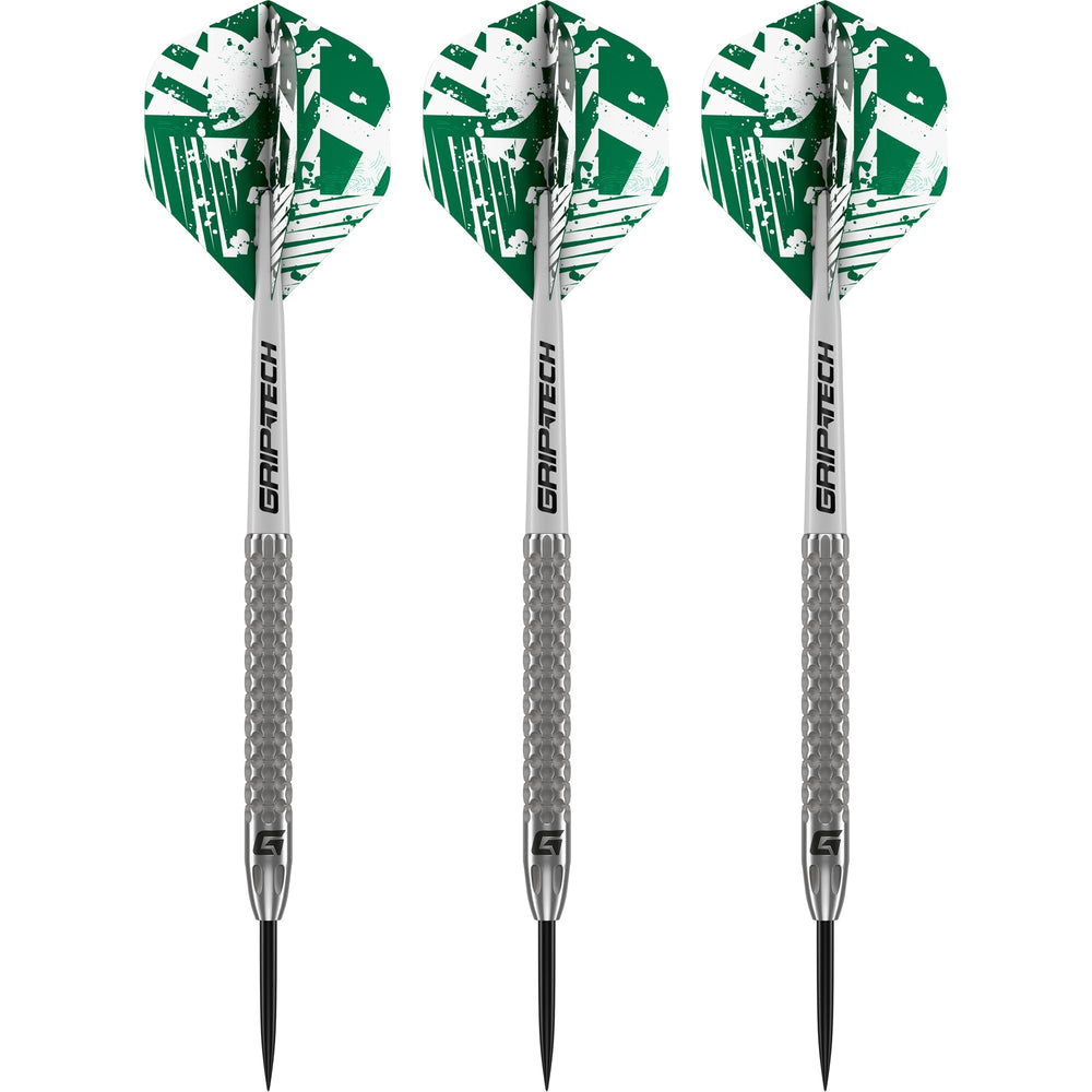 GOAT Fairway V2 90% tungsten steel tip darts angled view