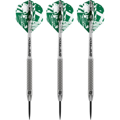 GOAT Fairway V2 90% tungsten steel tip darts angled view