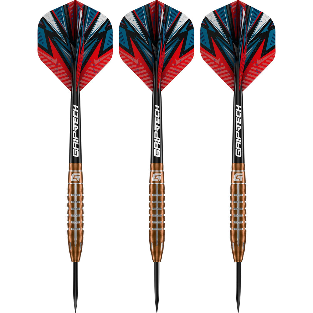 GOAT Quarterback V2 95% tungsten bomb darts angled view