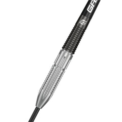 Reload Steel Tip Darts – black and silver barrel close-up