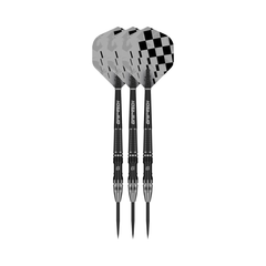 Goat Rook steel-tip darts, three assembled darts with flights, shafts and points on a white background.