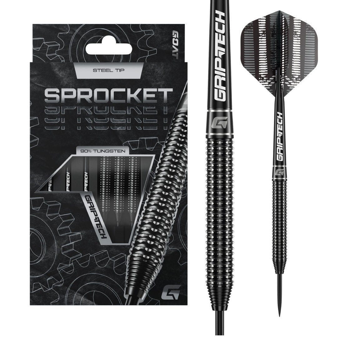 GOAT Sprocket 90% tungsten steel tip darts complete set with packaging
