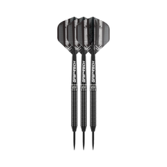 Goat Sprocket steel-tip darts, three assembled darts with flights, shafts and points on a white background.