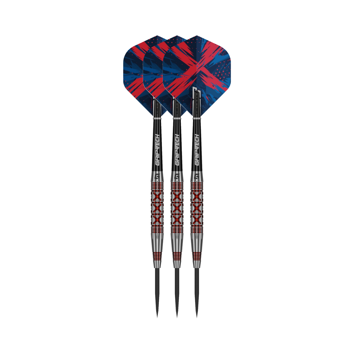Strike Steel Tip Darts - 90% Tungsten — three barrel close-ups