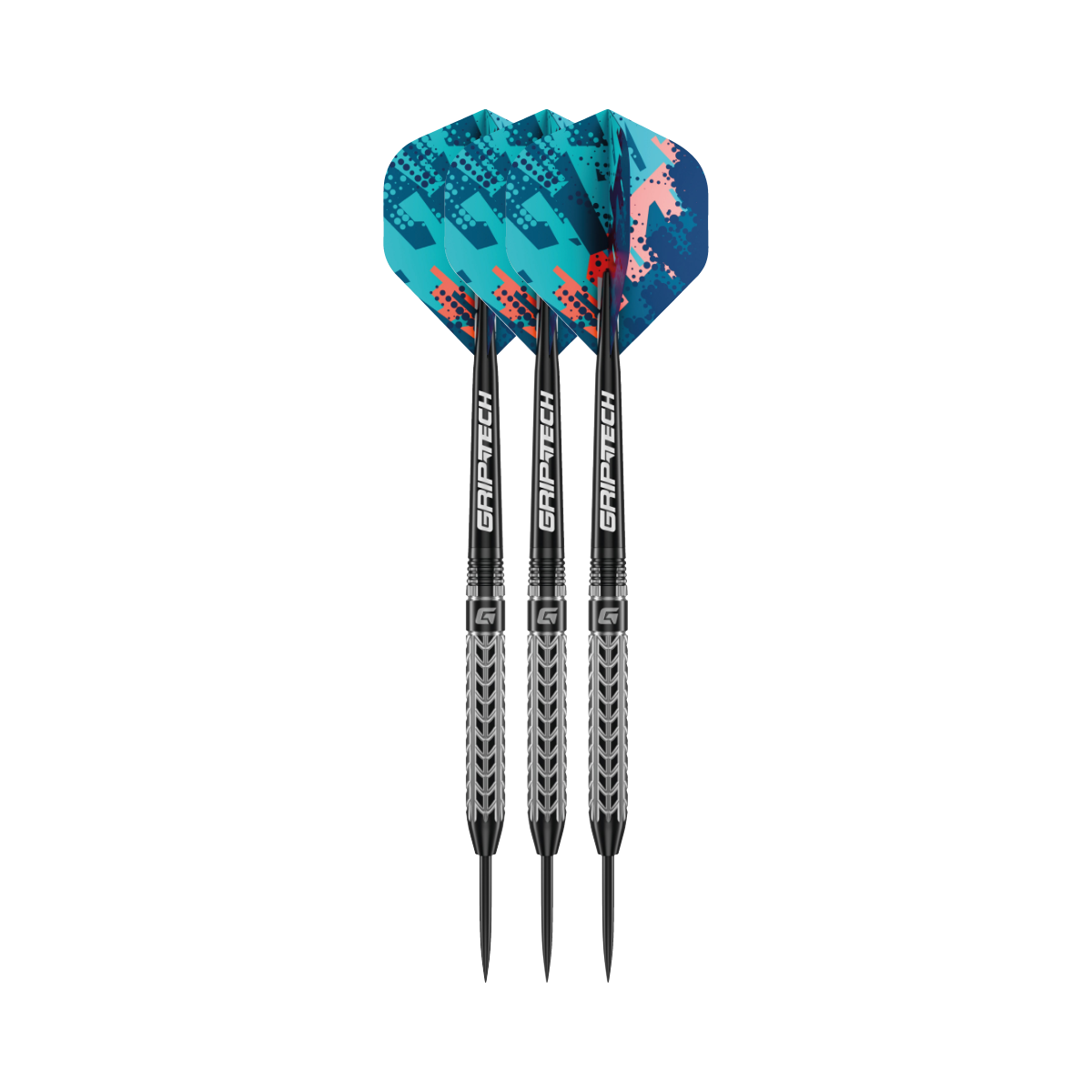 Traction Steel Tip Darts - 80% Tungsten — three barrel close-ups