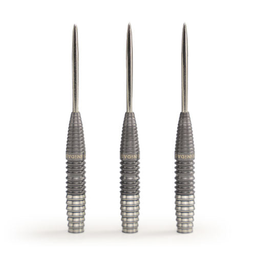 Trinidad Gonzalez Type 5 Steel Tip Darts – 90% Tungsten – manufacturer photograph of three barrels