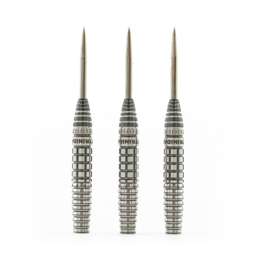 Trinidad Gonzalez Type 6 Steel Tip Darts – 90% Tungsten – manufacturer photograph of three barrels