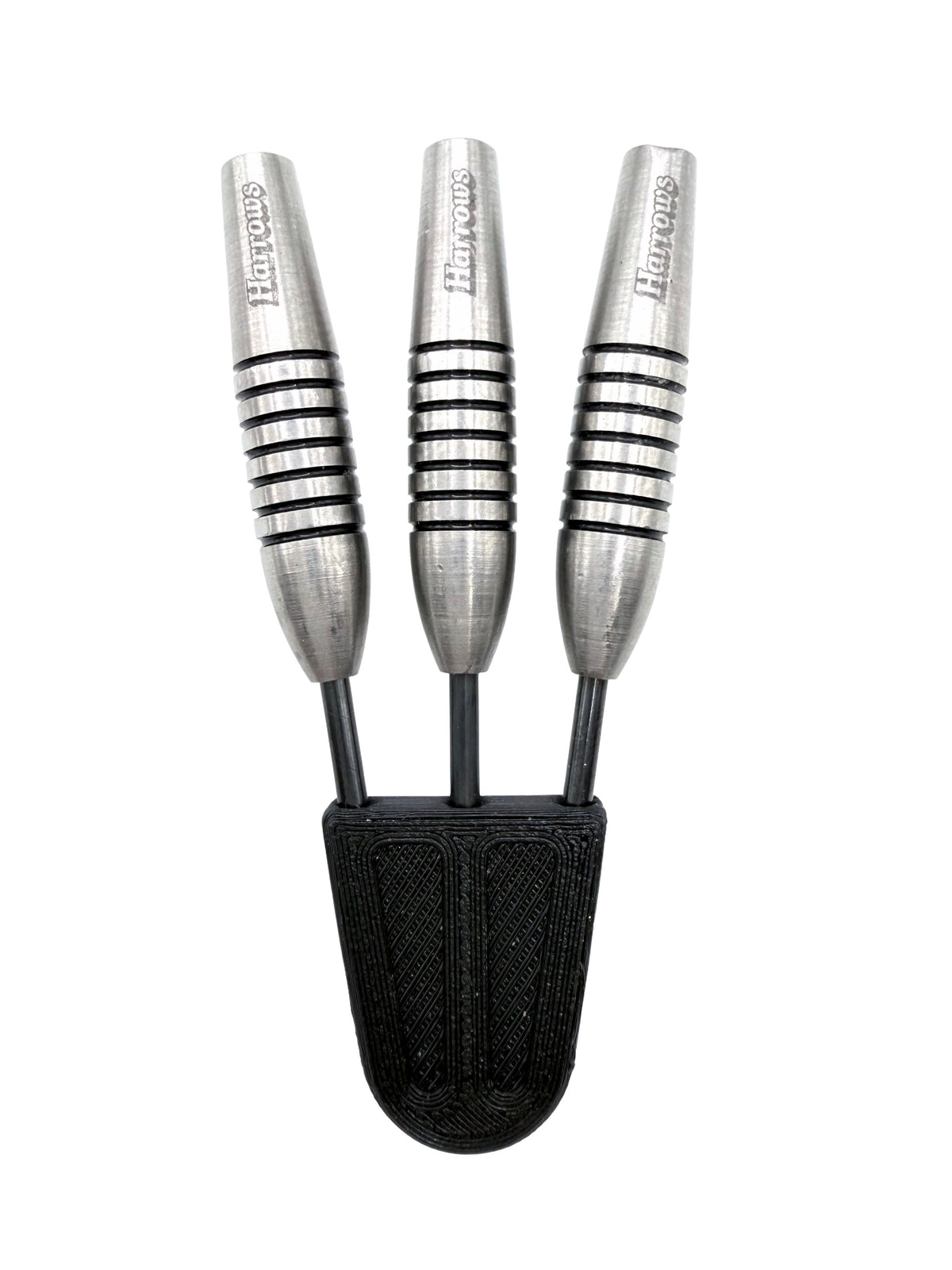 Harrows Bomber 85% Tungsten Steel Tip Darts - Used / Trade-In — three barrel close-ups