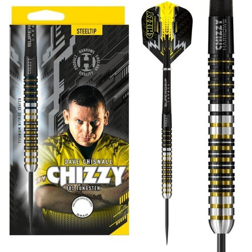 Chizzy Steel Tip Darts - 90% Tungsten — three barrel close-ups