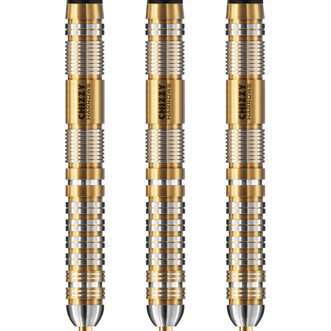 Harrows Chizzy Steel Tip Darts 90% Tungsten — three dart barrels