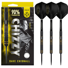Harrows Dave Chisnall V3 Steel Tip Darts 90% Tungsten — set contents and packaging
