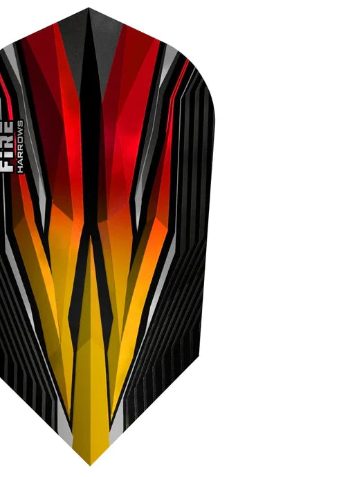 Harrows Fire Two Tone Flame slim dart flight – flame design close-up