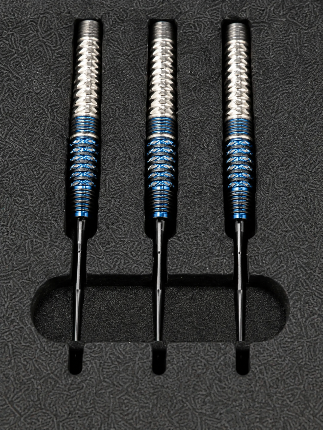 Harrows Geo 03 Bomb QP 90% Tungsten Steel Tip Darts - Used / Trade-In — closer view of the three used barrels