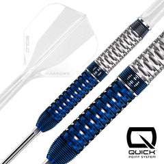Harrows GEO Parallel QP Steel Tip Darts 90% Tungsten — barrel and grip close-up
