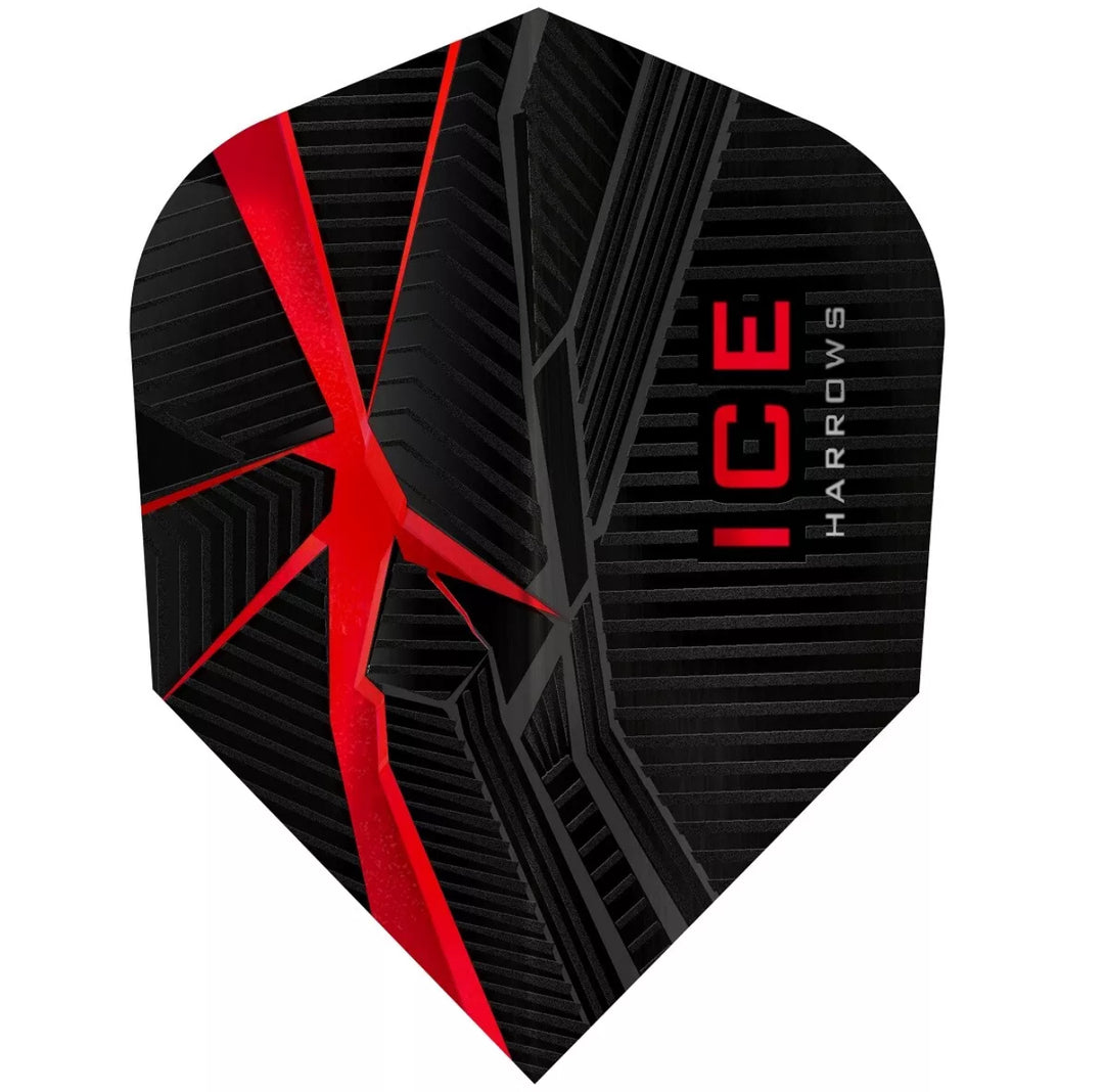 Harrows Ice Recut Standard Dart Flights — red flight design