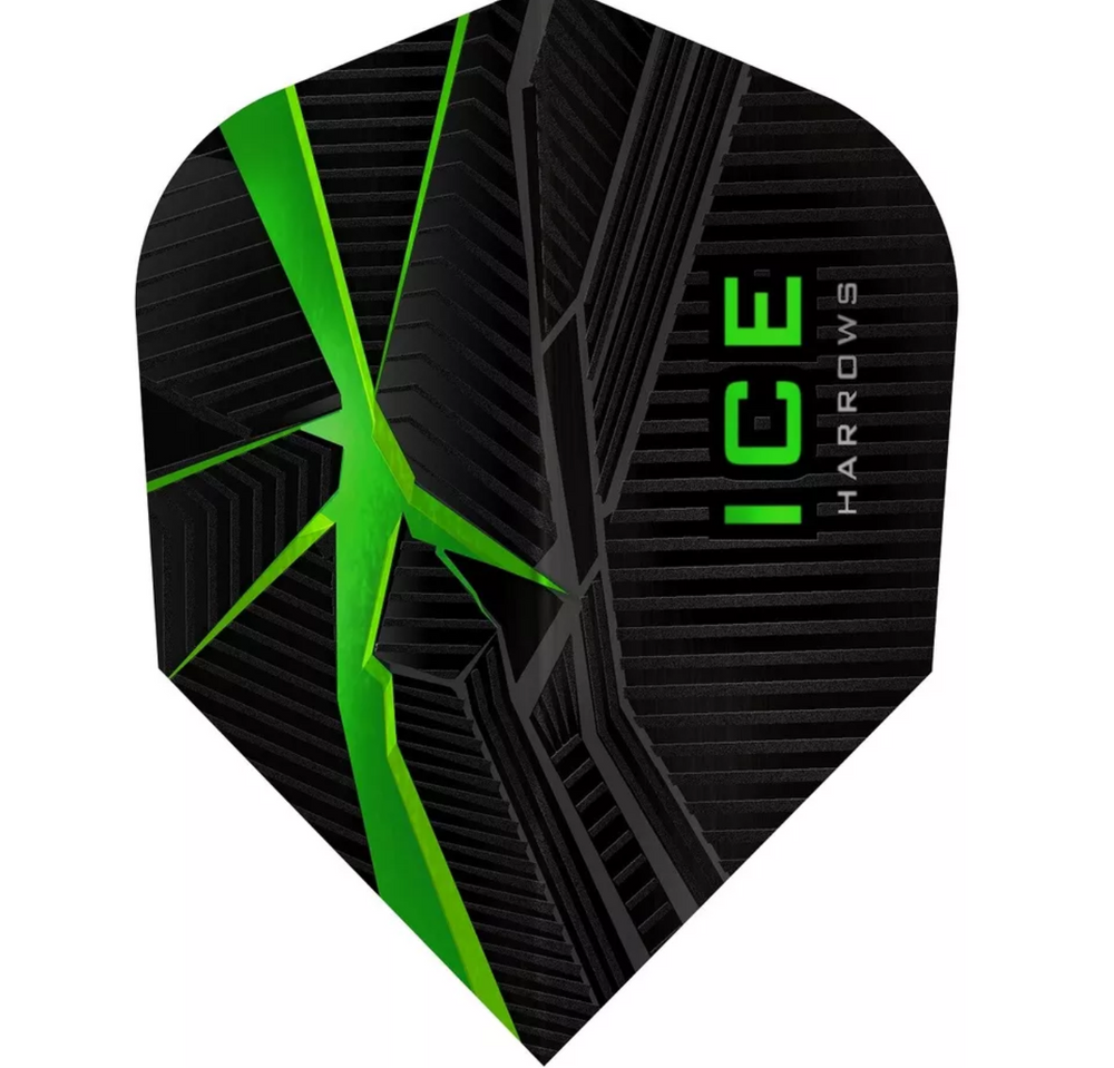 Harrows Ice Recut Standard Dart Flights — green flight design
