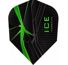 Harrows Ice Recut Standard Dart Flights — green flight design