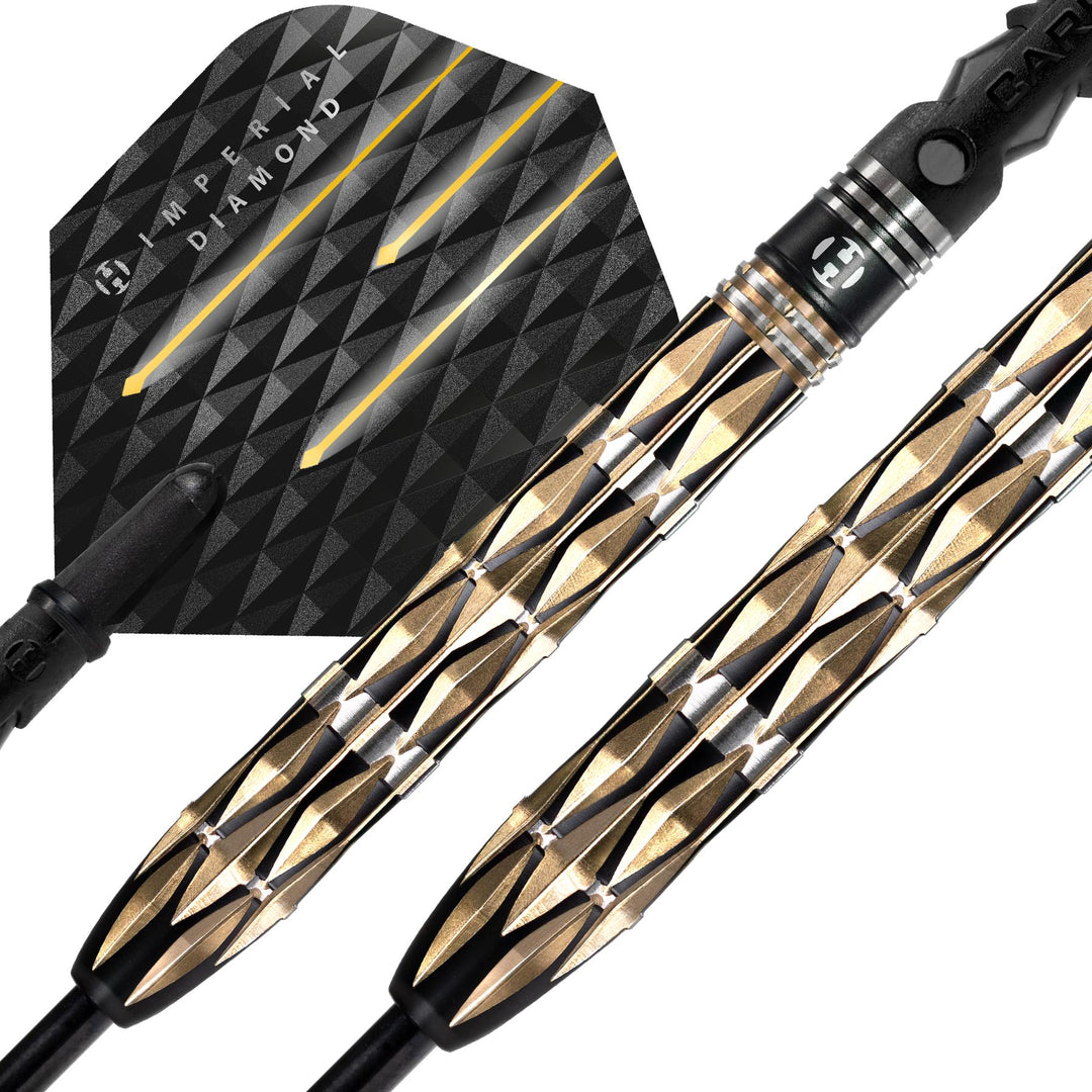 Harrows Imperial Diamond Steel Tip Darts 90% Tungsten — barrel and grip close-up