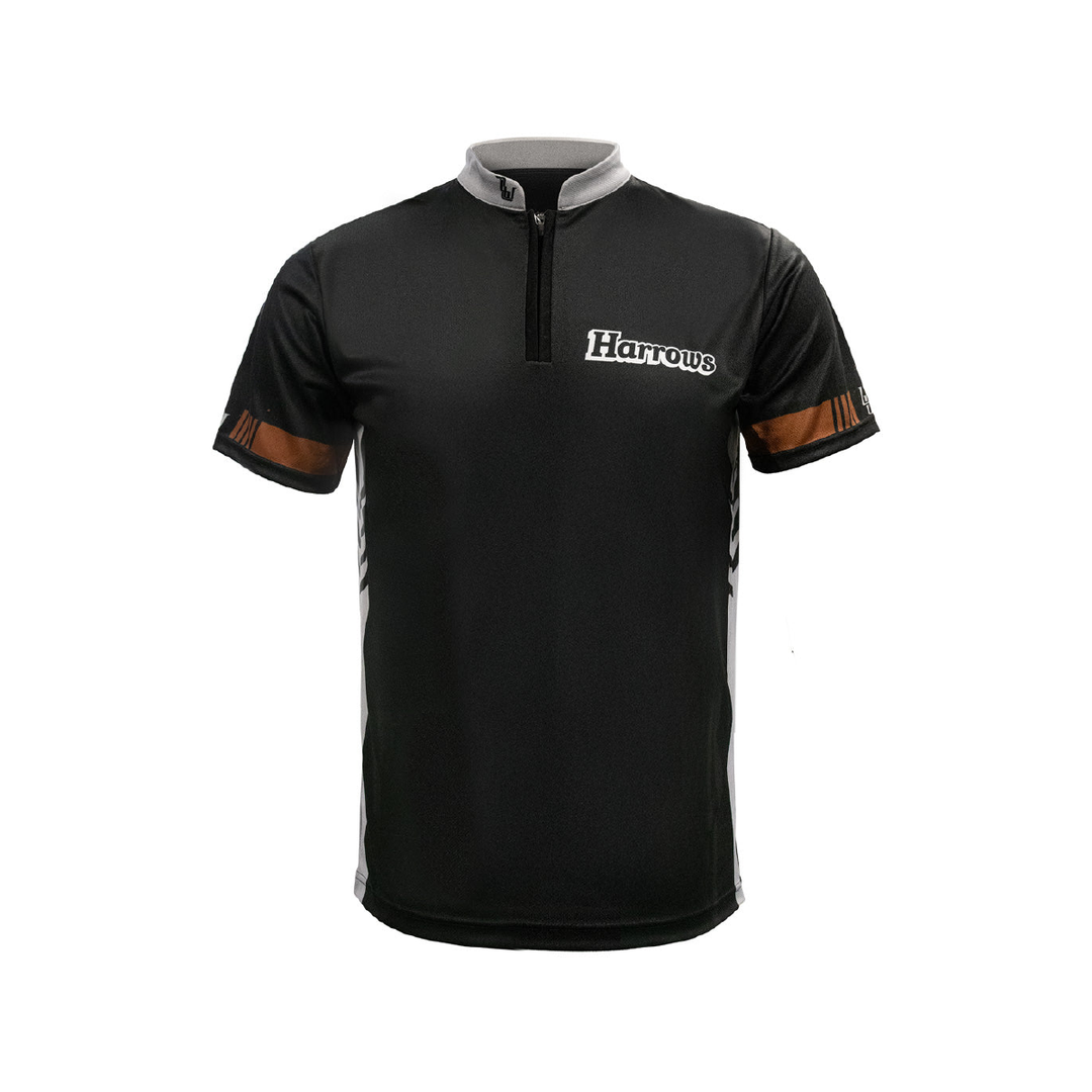 Luke Woodhouse Player Shirt; one complete front view on white, showing the actual collar, sleeves, hem and printed product design.