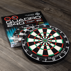 Harrows Quadro 240 Dartboard — dartboard and packaging