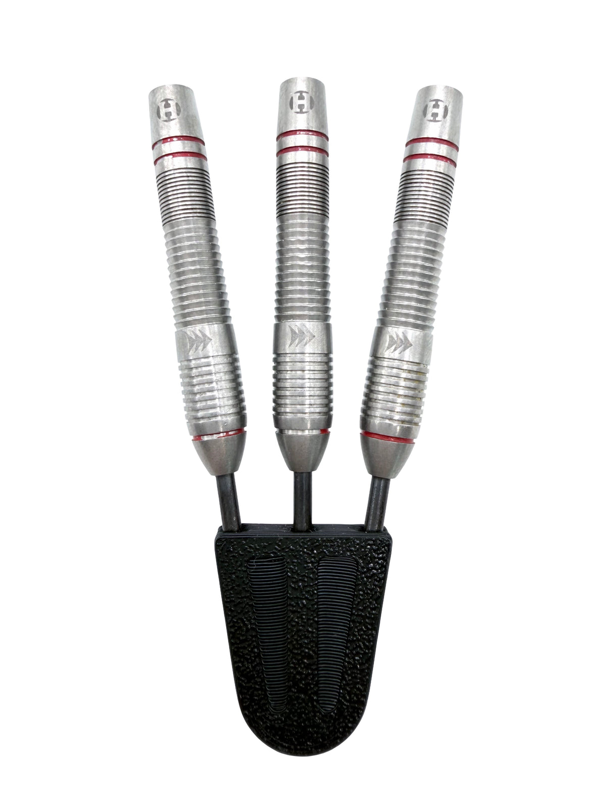 Harrows Rapide Style B 90% Tungsten Steel Tip Darts - Used / Trade-In — three barrel close-ups
