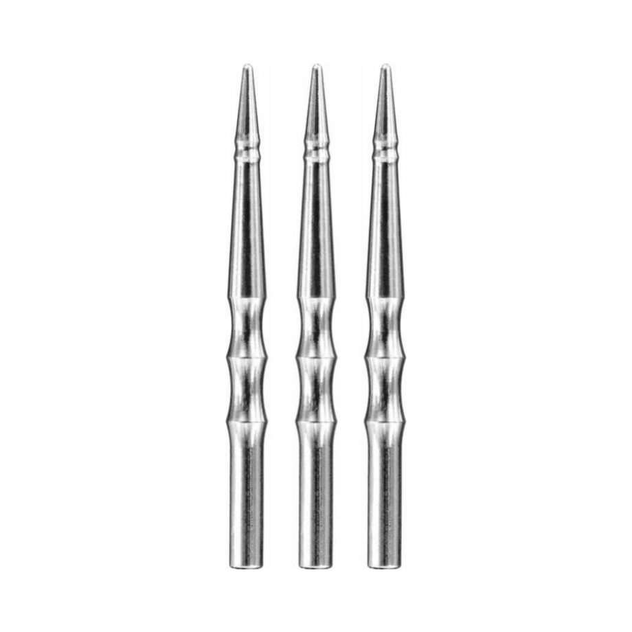 Harrows Sabre Steel Tip Points - Silver - three matching silver points shown