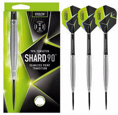 Harrows Shard 90 Steel Tip Darts 90% Tungsten — set contents and packaging