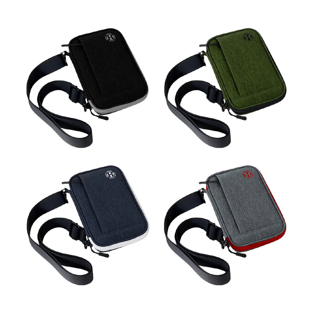 Harrows Smart Case XL in Black/Grey, Green/Black, Blue/White and Grey/Red; one complete closed case per offered colour on white. Colour options are sold separately.