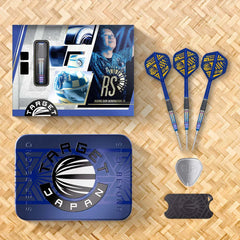 Target Japan Haruki Muramatsu G10 Rising Sun Steel Tip Darts 95% Tungsten — set contents and packaging