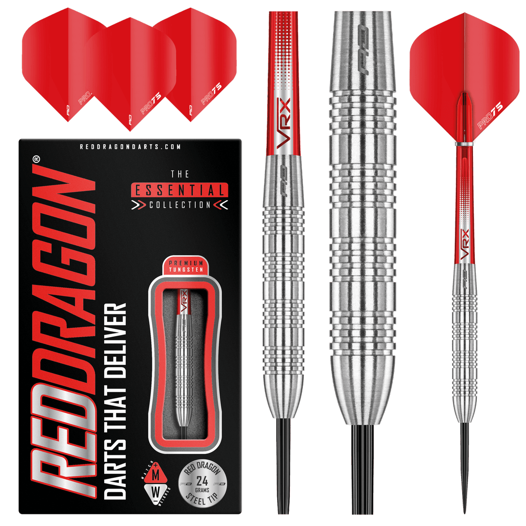Red Dragon Hell Fire A 80% Tungsten Darts — dart, barrel detail and packaging